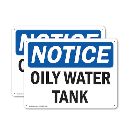 Signmission Oily Water Tank, 18 in W x Rectangle, Plastic OS-2PACK-NS-P-1218-L-16977